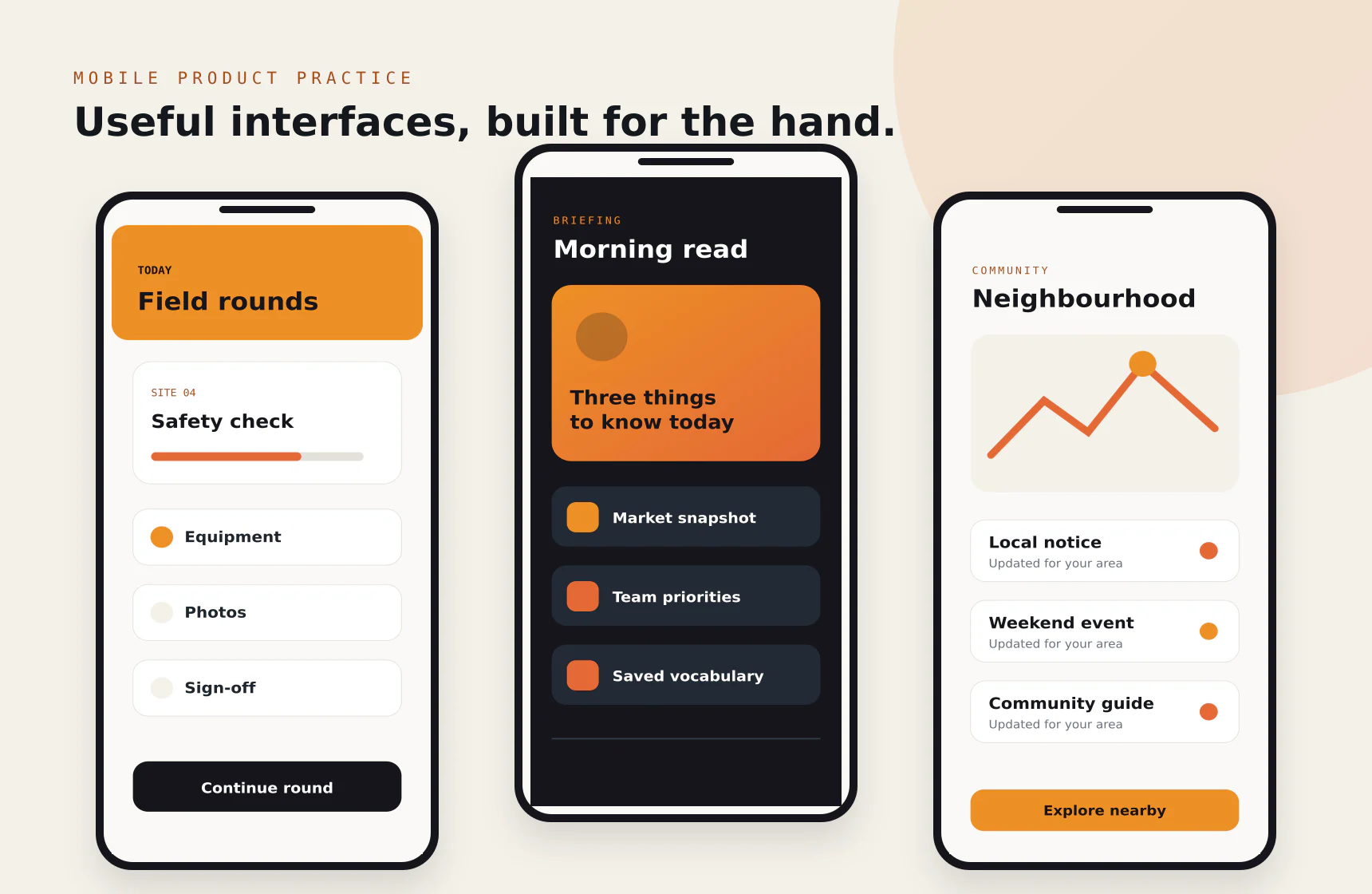 Mobile application screens from the iGears portfolio