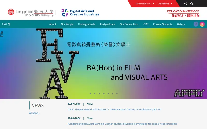 Website delivered for Lingnan University DACI