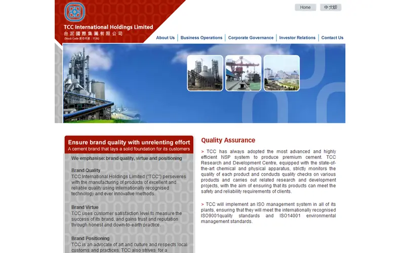 Website delivered for TCC International Holdings